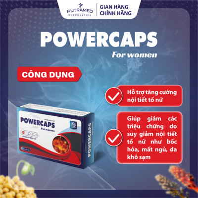 Viên uống Powercaps For Women hỗ trợ tăng cường sinh lý và cân bằng nội tiết tố nữ (30 viên) - Nutramed
