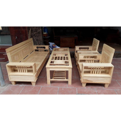 Bàn ghế phòng khách gỗ sồi tay 3 lớp , bộ bàn ghế phòng khách gỗ, BỘ BÀN GHẾ