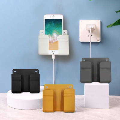 Combo 5 Kệ Dán Tường Để Điện Thoại, Ống Cắm Điều Khiển Remote Xẻ Rãnh Siêu Tiện Lợi - Khay Đựng Đồ, Bút Viết Đa Năng Giao Màu Ngẫu Nhiên
