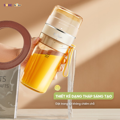 Máy Xay Sinh Tố Bear Máy Xay Cầm Tay Máy xay Đa Năng Tích Điện Xay Smoothie Xay Nhuyễn Rau Củ SB-MX04K - Hàng Chính Hãng