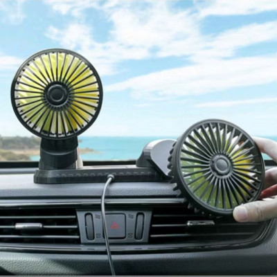 QUẠT ĐÔI XOAY 360 TRÊN XE HƠI ÔTÔ 3 CẤP ĐỘ GIÓ SIÊU MÁT LẠNH