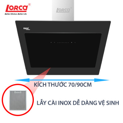 Máy Hút Mùi Kính Vát LORCA TA 6008CM - 70cm - Hàng Chính Hãng Cao Cấp Nhập Khẩu Nguyên Chiếc Malaysiaa