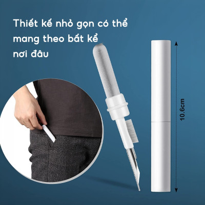 Bút Vệ Sinh Tai Nghe Bluetooth 3 Trong 1 Cao Cấp MIFAN - Làm sạch bụi bẩn trong hộp đựng, loa, cổng sạc, điện thoại - Hàng Nhập Khẩu