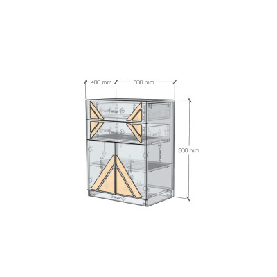 [Happy Home Furniture] CHARIS , Tủ lưu trữ 2 cửa mở - 2 ngăn kéo , 60cm x 40cm x 80cm ( DxRxC), TCM_119