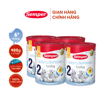 Combo 4 Sữa bột công thức Semper Nutradefense Baby 2 400g/hộp