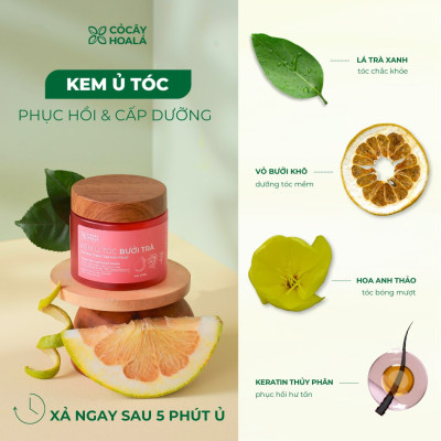 Kem Ủ Tóc Bưởi Trà Cỏ Cây Hoa Lá - Bổ Sung Keratin Thủy Phân Siêu Dưỡng Phục Hồi Tóc Hư Tổn 200g