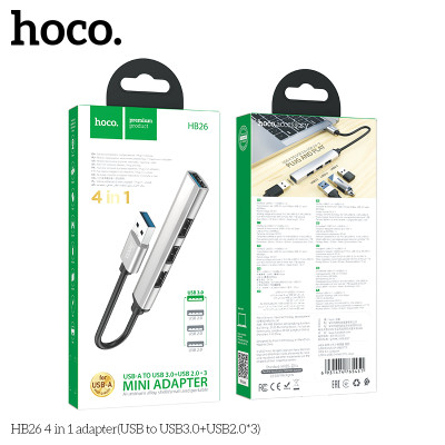 Bộ Hub Chuyển Đổi 4 Trong 1 Dành Cho Hoco Hb26 1 Usb 3.0 Và 3 Usb 2.0 Hàng Chính Hãng