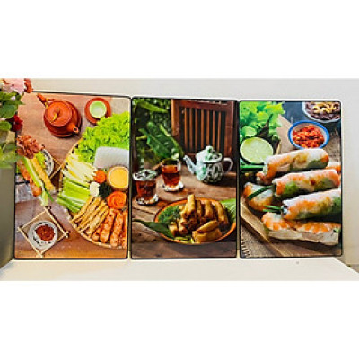 Tranh treo tường trang trí decor quán gỏi cuốn tặng kèm đinh 3 chân