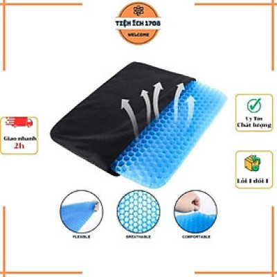 Đệm Ngồi 3D Silicon 2 Lớp Tổ Ong Lót Ghế Thoáng Khí Chống Đau Mỏi Lưng