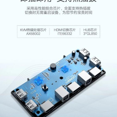 Ugreen UG50744CM200TK Màu Đen Bộ chuyển mạch KVM gộp 2 máy tính 1 màn hình - HÀNG CHÍNH HÃNG