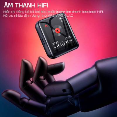 Máy Nghe Nhạc MP3 Ruizu M4 Bộ Nhớ Trong 16Gb - Màn Hình Cảm Ứng 1.8 Inch - Kết Nối Bluetooth 4.0 - Hàng Chính Hãng