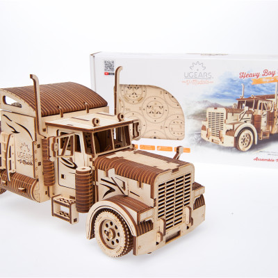 Mô hình Gỗ cơ khí, Ugears Heavy Boy Truck - Xe tải đầu kéo hạng nặng, sản phẩm chính hãng Ugears, nhập khẩu nguyên bộ EU, mô hình lắp ráp 3D, DYI
