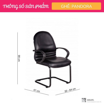 Ghế phòng họp chân quỳ bọc da SMLIFE Pandora