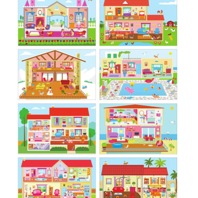 Sách - Trang Trí Ngôi Nhà - Với Gần 600 Miếng Dán Và Khuôn Hình Sáng Tạo - Bìa Cứng