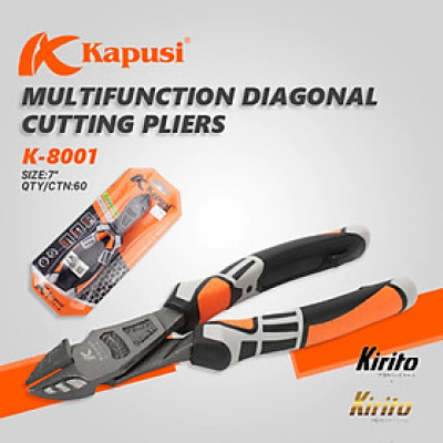 Kìm cắt đa năng công nghiệp Nhật Kapusi JAPAN 7.5inch/ 190mm thép CR-V cao cấp k8001