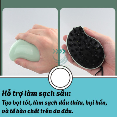 Lược Massage Da Đầu Đa Năng- Bàn Chải Gội Đầu Silicon Thông Minh- Lược Gội Đầu & Mát-xa Cầm Tay- Lược Mát-Xa Da Đầu Mini- Bàn Chải Chăm Sóc Tóc Chống Rụng- Lược Silicon Tạo Bọt & Làm Sạch Da Đầu