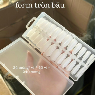 Móng Úp Nhám Form Hạt Gạo Cao Cấp Hộp 240 Móng Vỉ Size S,M,L, Form Nhọn, Bầu, Hạt Gạo Tạo Kiểu Móng, Tập Làm Nail Nữ, Tiện Dụng Nail Phương Miu