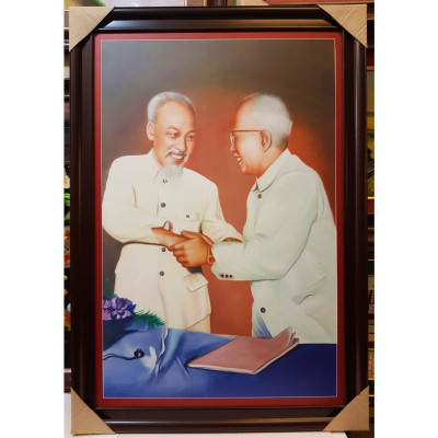 TRANH IN DẦU -BÁC HỒ & BÁC TÔN ( Kích Thước 70*100cm)