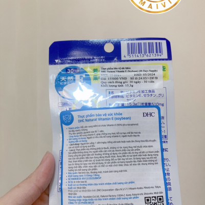 Thực phẩm bảo vệ sức khỏe DHC natural Vitamin E 30 ngày ( hàng chính hãng, có tem phụ )