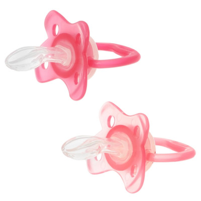 [ PV12006 - Hồng ] Set 2 ty ngậm phát sáng dạ quang Prevent chỉnh nha, chống vẩu Dr.Brown