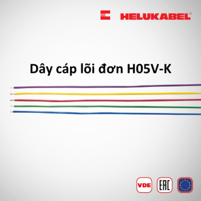 Dây cáp lõi đơn HELUKABEL H05V-K | Hộp 100m