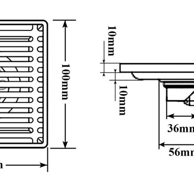 Phễu thu sàn - thoát sàn chống hôi Inox SUS 304, 10cm x 10cm Eurolife EL-HG04 ( Trắng bạc)