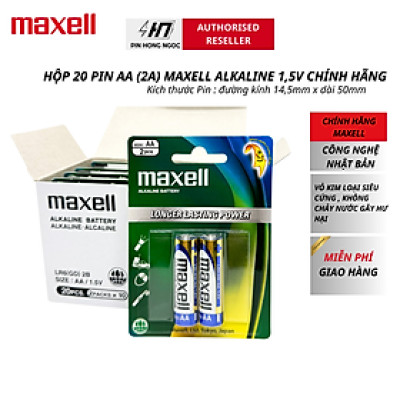 Hộp 20 Viên Pin AA / AAA Maxell Alkaline 1,5V - Hàng chính hãng