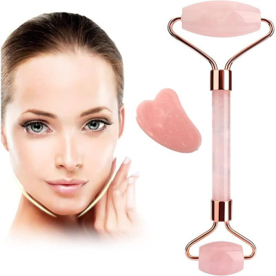 (Xả Kho) Cây Lăn Mát Xa Mặt tăng kèm Ván GuaSha Bằng Đá Cạo Mát Xa full bộ (phân loại màu)