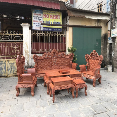 Bàn Ghế Hoàng Gia Gỗ Hương Đá