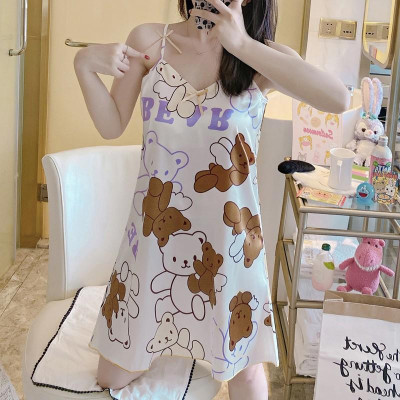 Váy Ngủ Nữ HÀNG ĐẸPĐầm Ngủ Lụa Satin Sexy 2 Dây Đẹp Gợi Cảm Nữ Có Đệm Mút Nâng Ngực Mặc Nhà Thoải Mái Hàng Cao Cấp QC