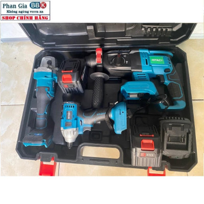 [LOẠI 1] Bộ Combo 3 Máy Gồm Máy Khoan Đục Bê Tông, Máy Mài Và Máy Chuyên Vít Dùng Pin 199V 15 Cell Máy Khoan Siêu Khỏe