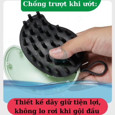 Lược Massage Da Đầu Đa Năng- Bàn Chải Gội Đầu Silicon Thông Minh- Lược Gội Đầu & Mát-xa Cầm Tay- Lược Mát-Xa Da Đầu Mini- Bàn Chải Chăm Sóc Tóc Chống Rụng- Lược Silicon Tạo Bọt & Làm Sạch Da Đầu