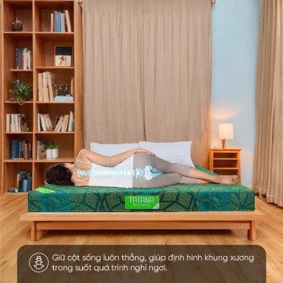 Đệm Bông Ép Gấp 3 Eva TATANA,Dễ Di Chuyển, Màu Ngẫu Nhiên, Bảo Hành 5 Năm