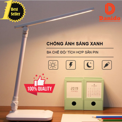  Đèn bàn học LED USB di động cao cấp có thể gập hai chỗ – Đèn đa năng 03 chế độ ánh sáng vàng bảo vệ mắt chống cận - Hàng Chính Hãng D Danido
