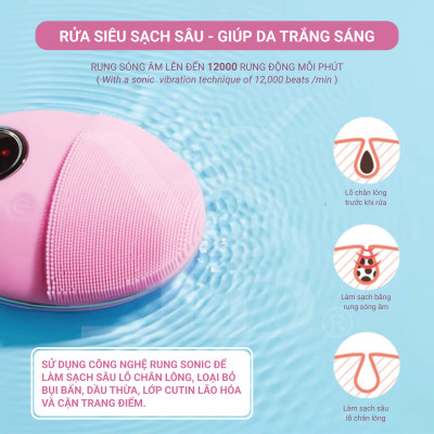 Máy rửa mặt sóng âm trẻ hóa da 5 in 1 YDF 606 