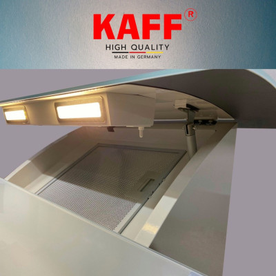 Máy hút mùi kính vát cong dạng TV cảm ứng điều khiển từ xa 900mm KAFF KF-LUX-AT90H-WH - Hàng Chính Hãng