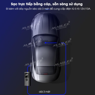 Bơm điện cầm tay di động VC-027 cho ô tô, xe đạp điện, xe máy dung lượng 6000 mAh, đa năng, không dây di động 150 psi (đủ phụ kiện) - Mai Lee
