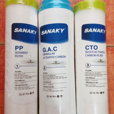 Bộ lõi lọc nước Sanaky số 1, 2, 3