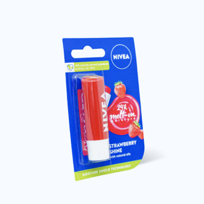 Son Dưỡng Môi NIVEA Strawberry Shine Hương Dâu - Màu đỏ (Thỏi 4.8g)