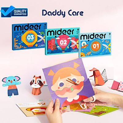 Bộ Đồ Chơi Cắt Giấy Tạo Hình Mideer 3 Cấp Độ, Giấy Thủ Công Cắt Dán Cho Bé( Tặng Kèm Kéo)