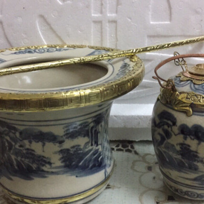 Điếu bát men rạn cổ gốm sứ Gia Hưng Bát Tràng