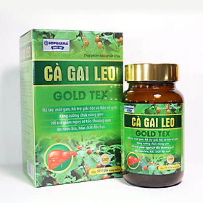 Viên uống bổ gan Cao Cà Gai Leo Gold Tex mát gan, giải độc gan, hạ men gan - Hộp 50 viên thành phần cà gai leo, diệp hạ châu, giảo cổ lam, rau má, atiso