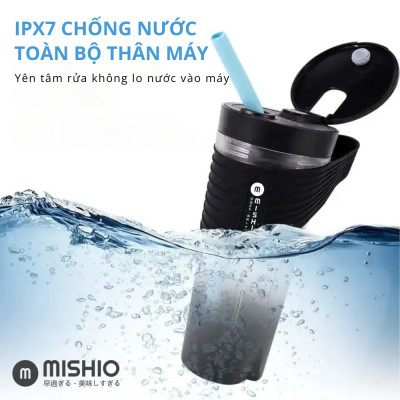 Máy xay sinh tố chạy pin 400ml Mishio MK371 cầm tay mang đi mọi nơi dễ dàng - Hàng chính hãng