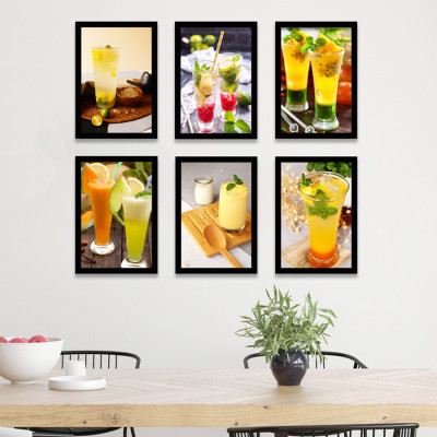 Tranh Bộ Treo Tường Trang Trí Quán Cafe, Nước Ép Sinh Tố, Đá Xay Cực Đẹp Tặng Kèm bộ ảnh như hình mẫu, đinh treo tranh và sơ đồ treo PGC302