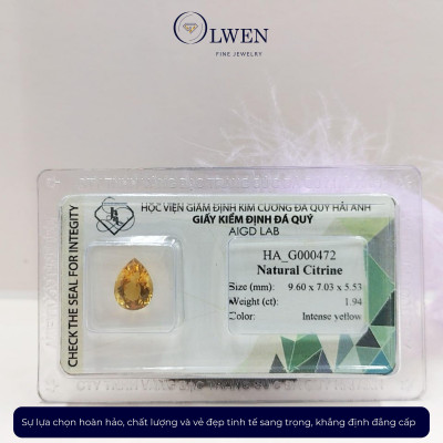 Viên đá thạch anh vàng ( citrine ) thiên nhiên  HA_G000472