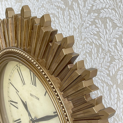 Đồng hồ Rhythm CMG887NR18,  Kt 37.0 x 37.0 x 4.3cm, Vỏ Polyresine. Dùng Pin.