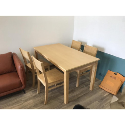 Bộ bàn ăn cherry tự nhiên 1m4 + 4 ghế cherry  Thương hiệu Nội Thất Bình Long 