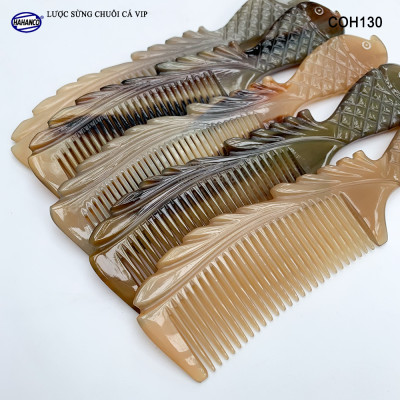 Lược sừng chuôi cá siêu đẹp (Size: XL-19cm) COH130 - Quà Tặng Đầy Ý Nghĩa - chải tóc mỗi ngày giúp tóc suôn mượt