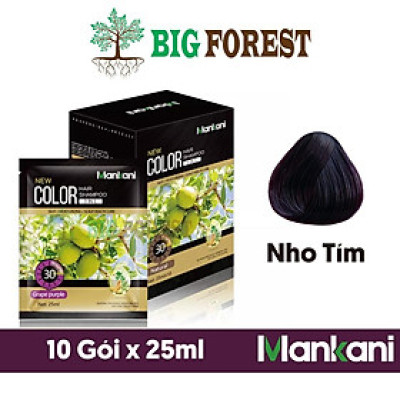 Hộp Dầu Gội Nhuộm Tóc, Thảo Dược Màu Nho Tím, Mankani [250ml - Chính Hãng]
