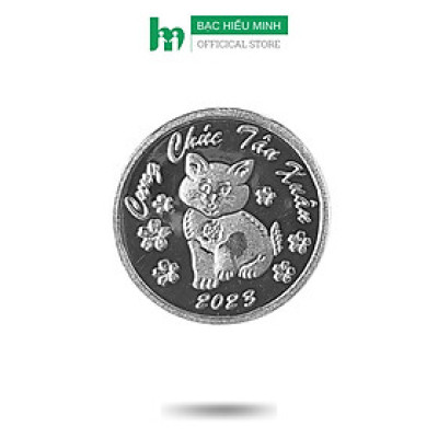 Đồng Xu Gió Đánh Gió Đánh Cảm Bạc Nguyên Chất S999 Chữ Cung Chúc Tân Xuân 2023 BẠC HIỂU MINH XDG15